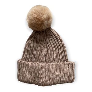 Roots Knit Winter Hat with Soft PomPom